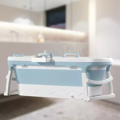 Portable Folding Bathtub For Adults 54” Collapsible Soaking Spa Tub For Athletes • $105.95