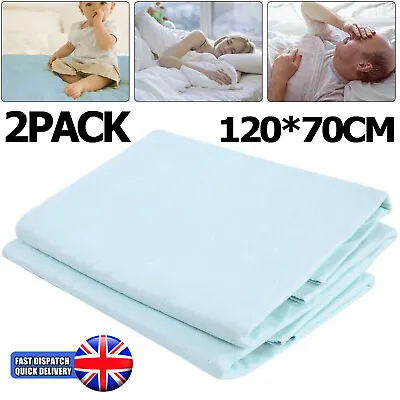 2X Reusable Incontinence Bed Pad Washable Wetting Protective Dry Mats Absorbent • £19.99