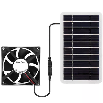 Solar Panel Powered Fan Mini Ventilator Exhaust Fan Greenhouse Motorhome House • $19.10