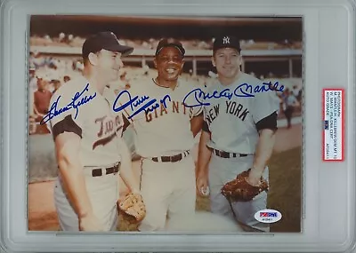 Mickey Mantle Willie Mays Harmon Killebrew Signed 8x10 Psa Af09411 Gem Mint 10 • $1699.95