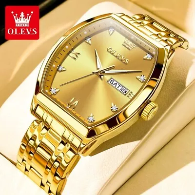 Luxury OLEVS Mens Diamond Elegant Stainless Steel Waterproof Quartz Wrisrwatch • $39.86