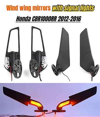 Motorcycle LED Turn Signal Lights Wind Wing Mirror For Honda 2012-2016 CBR1000RR • $45.50