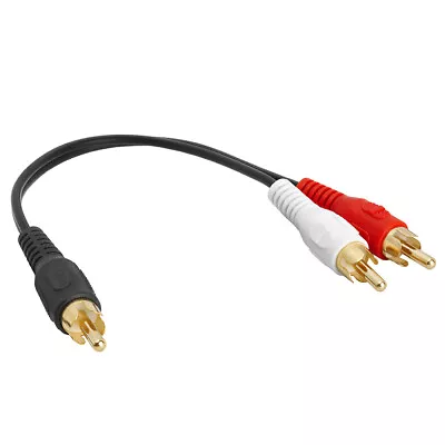 RCA Male Plug To 2x RCA Male Plug Adapter Y-Cable Y Splitter Speaker Audio Cable • $6.69