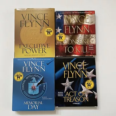 LOT OF 4 Vince Flynn CRIME Political THRILLER AUDIO BOOKS ON CD • $29