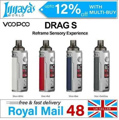 £10.42 • Buy Voopoo Drag S Mod Pod Kit 2500mAh Battery 2ml Capacity 60W Vape E-Cigarette Kit