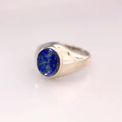 Solid 925 Sterling Silver Natural Blue Lapis Gemstone Partywear Mens Unisex Ring • $41.09