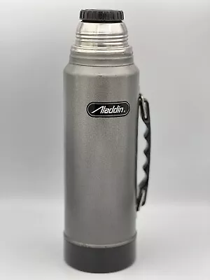 Vintage Aladdin Stanley  Industries 1 Quart Thermos Bottle Model SB950H Gray USA • $8.46