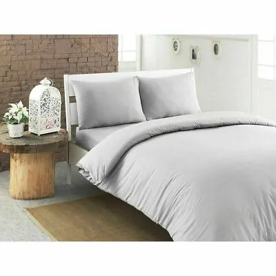 Hotel Quality 600 800 1000 TC 100% Egyptian Cotton Silver Solid & All UK Sizes • £63.98