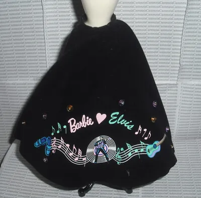 Skirt  Barbie Loves Elvis Doll Black Poodle Style Skirt Bottom Fashion Accessory • $9.96