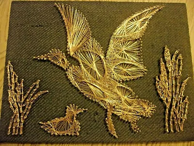 Vintage Copper Wire Art Flying Duck Picture 12 X 16  Wall Hanging Decor          • $19.99