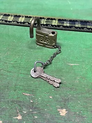 Vintage RFD Rural Free Delivery Padlock Mail Postal Service Lock Brass Chain Key • $15