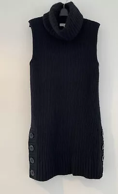 £8.50 • Buy Women’s Kew 159 Knit Black Wool Blend Turtleneck Sweater Dress Size S