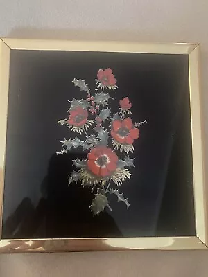 Kafka Wall Picture Foil Scherenschnitte Art Flowers 6in X 6in • $18