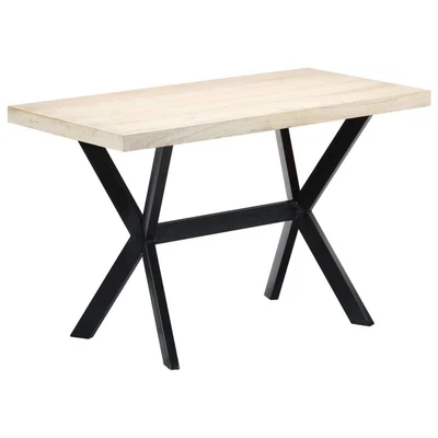 £319.89 • Buy Dining Table White 120x60x75 Cm Solid Mango Wood GHB