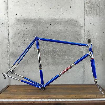Vintage OLMO Frame Set 56 Cm Campagnolo Drop Lugged Steel Blue Bike Italy 123 • $899.99