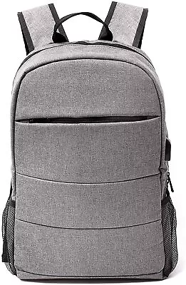 New Large Grey Business Laptop Waterproof Backpack Travel College School Bag • $15.99