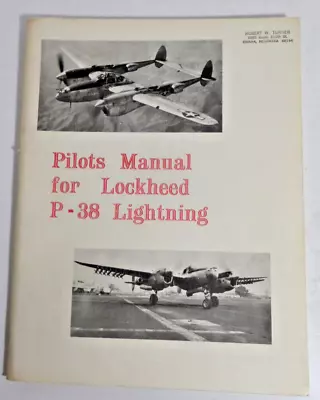 Lockheed P-38 Pilot's Book Reprint • $24.99