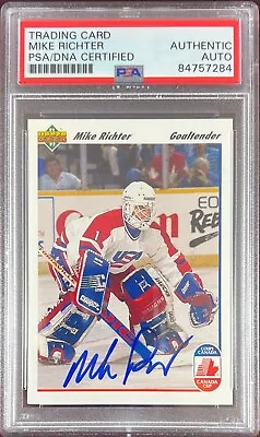 Mike Richter Auto Card 1991 Upper Deck #34 PSA Encapsulated New York Rangers • $63.99