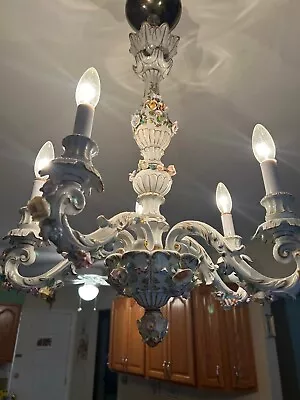 Vintage 5 Arm Capodimonte Chandelier • $500