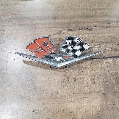 60s Vintage Corvette Front Side Fender V Crossed Flags Emblem • $17.50