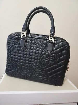 VERSACE Vanitas DEMETRA Barocco Black Leather Bag (Authentic) • $804.77