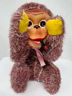 Vintage Rubber Face With Pipe Plush Monkey Japan Stuffed Animal • $19.99