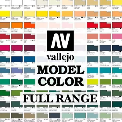 Vallejo Model Colour Acrylic Model Paint 17ml Dropper Bottles - FULL RANGE • £2.70