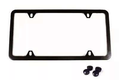 BMW License Plate Frame Stainless Steel BLACK SLIMLINE 82120010399 • $12.95