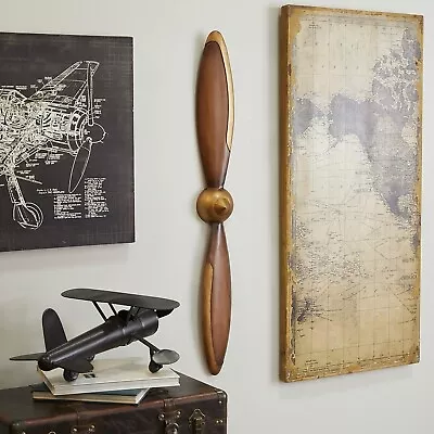 Metal Airplane Propeller Home Wall Decor 2 Blade Wall Sculpture With Aviation • $34