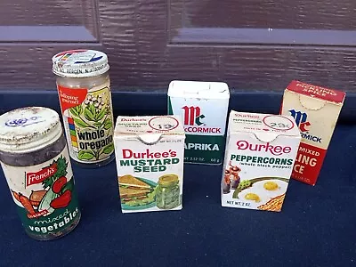 Vintage Spice Tins Bottles Boxes McCormick Durkee French's Galloping Gourmet Lot • $14.99