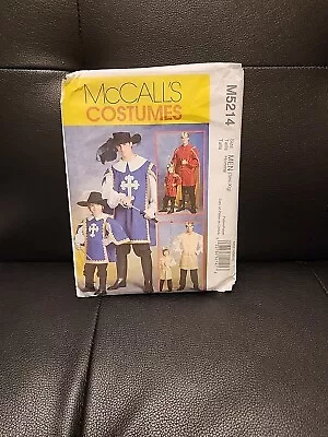 UNCUT McCall's COstumes M5214 Mens & Kids Size Sm-XL Musketeer And Prince  • $15