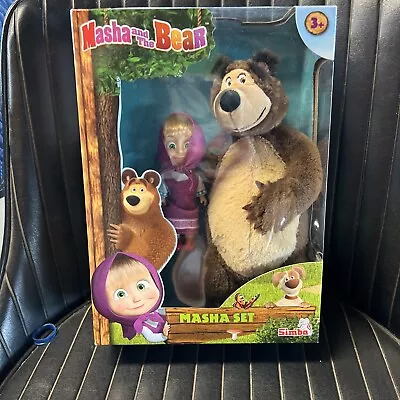 Masha And The Bear Jada Toys Masha Plush Set With Bear And Doll Toys For Kids • $25