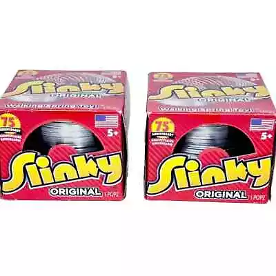 2x Slinky Original Metal Walking Fidget Spring Toys 75th Anniversary Edition • $11.16