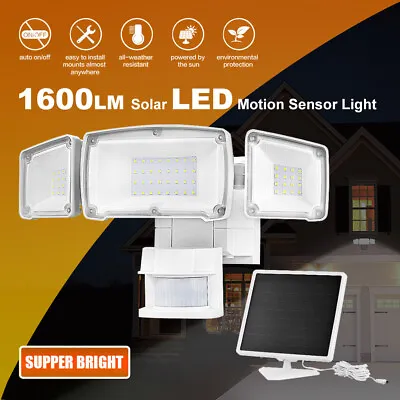 Solar Security Light Outdoor 1600LM Solar LED Motion Sensor 5500K White Light • $29.99