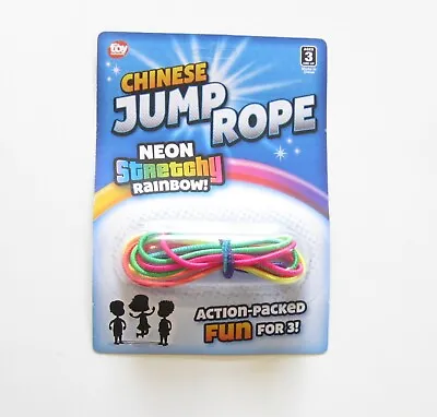 $6.45 • Buy 1 New Chinese Jump Rope Multi Colored Neon Elastic Jump Ropes Classic Toy
