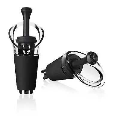 Vacu Vin Wine Vacuum Bottle Saver And Server Stoppers Black 2pk • £10.99