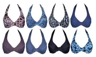 £13 • Buy Womens Bikini Top REVERSIBLE Underwired D DD E F G Cups Halter Neck Bra 10 To 18