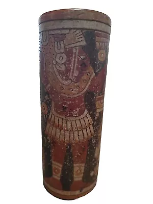 Pre-columbian Mayan Polychrome Terracotta Pottery Cylinder Vessel Ceremonial Cup • $95