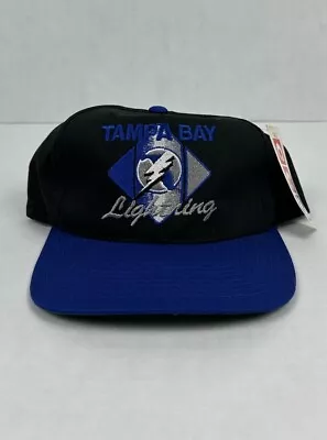 Vintage Tampa Bay Lightning Snapback Hat NHL CCM Hockey Black 90s NWT NOS NEW • $34.99