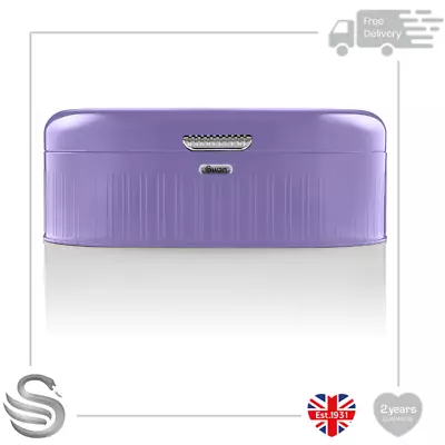 Swan Retro Range Bread Bin Kitchen Storage Easy Open Lid W/Chrome Plate Handle • £14.99