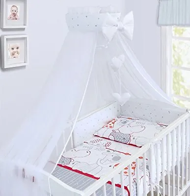 £21.99 • Buy BABY BEDDING SET COT COTBED 3 6 10 14 Pieces PILLOW DUVET COVER BUMPER CANOPY