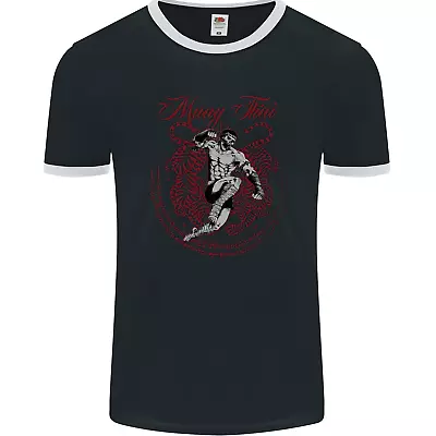 Muay Thai Tiger Warrior MMA Martial Arts Mens Ringer T-Shirt FotL • £11.99