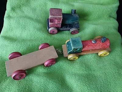 Vintage 1960's  Chad Valley Wooden Toy Train. Need Of Some TLC • £7.99