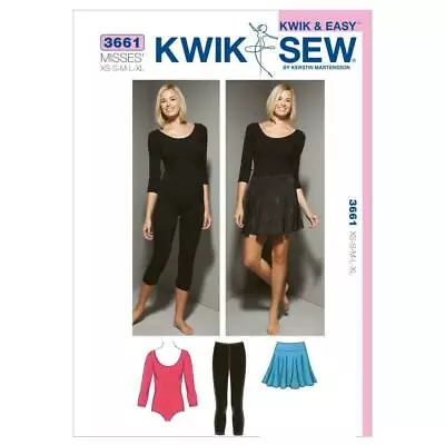 Kwik Sew Leotard Sewing Pattern K3661 XS-XL Women Skirt Leggings 3661 Uncut RARE • $17.50