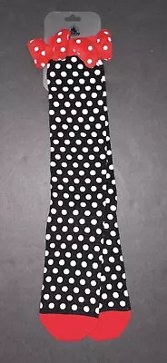 Disney Parks Womens Crew Minnie Mouse Polka Dot 3D Bow Socks O/S NEW • $7.48