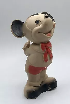 Vintage 50’s MICKEY MOUSE Rubber Squeak Toy Walt Disney Production 6” Works! • $9.95