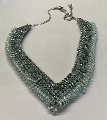 SWAROVSKI VINTAGE CRYSTAL & BEADED CHOCKER NECKLACE SIGNED (adjustable Clasp) • $165