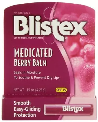 24 Pack Blistex Medicated Berry Balm Spf 15 0.15 Oz Each • $22.13