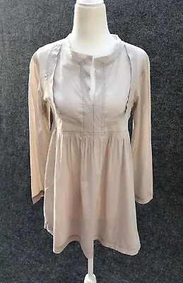 MATTA NY Lightweight 100% Cotton Vaibhav Top Blouse Tunic Taupe Beige Size XS • $30