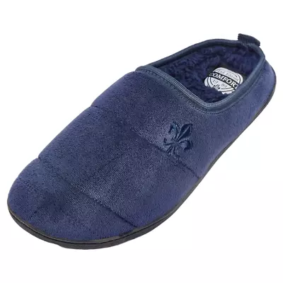 Mens Slippers Memory Foam Fleece Lined Casual Warm Slip On Mules Winter Cosy New • £8.95